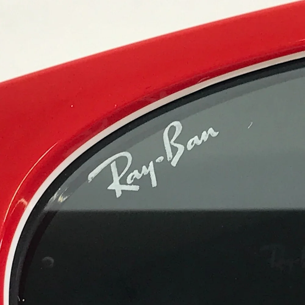 Ray-Ban Sunglasses RB4368 6520/87 Jeffrey Red White Black Frames w/ Gray Lenses